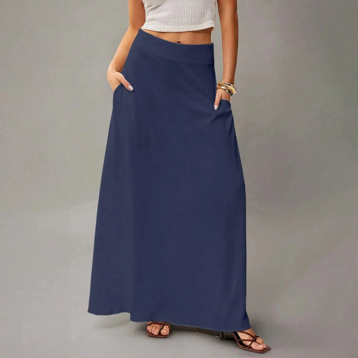 Women's 2025 Bohemian Long Floral Skirts Flowy High Waist Floral Maxi Skirt Summer Regular Trendy Skirts