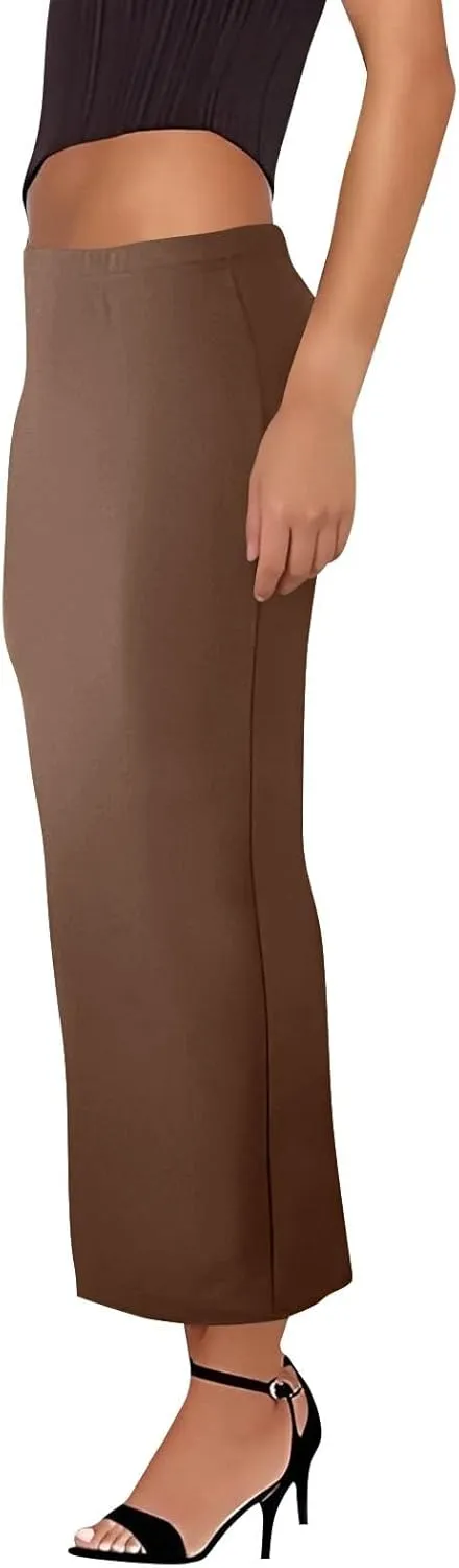 Women's Flowy Skirts Summer Casual High Waisted Ruched Maxi Long Bodycon Going Out Skirts, S-2XL