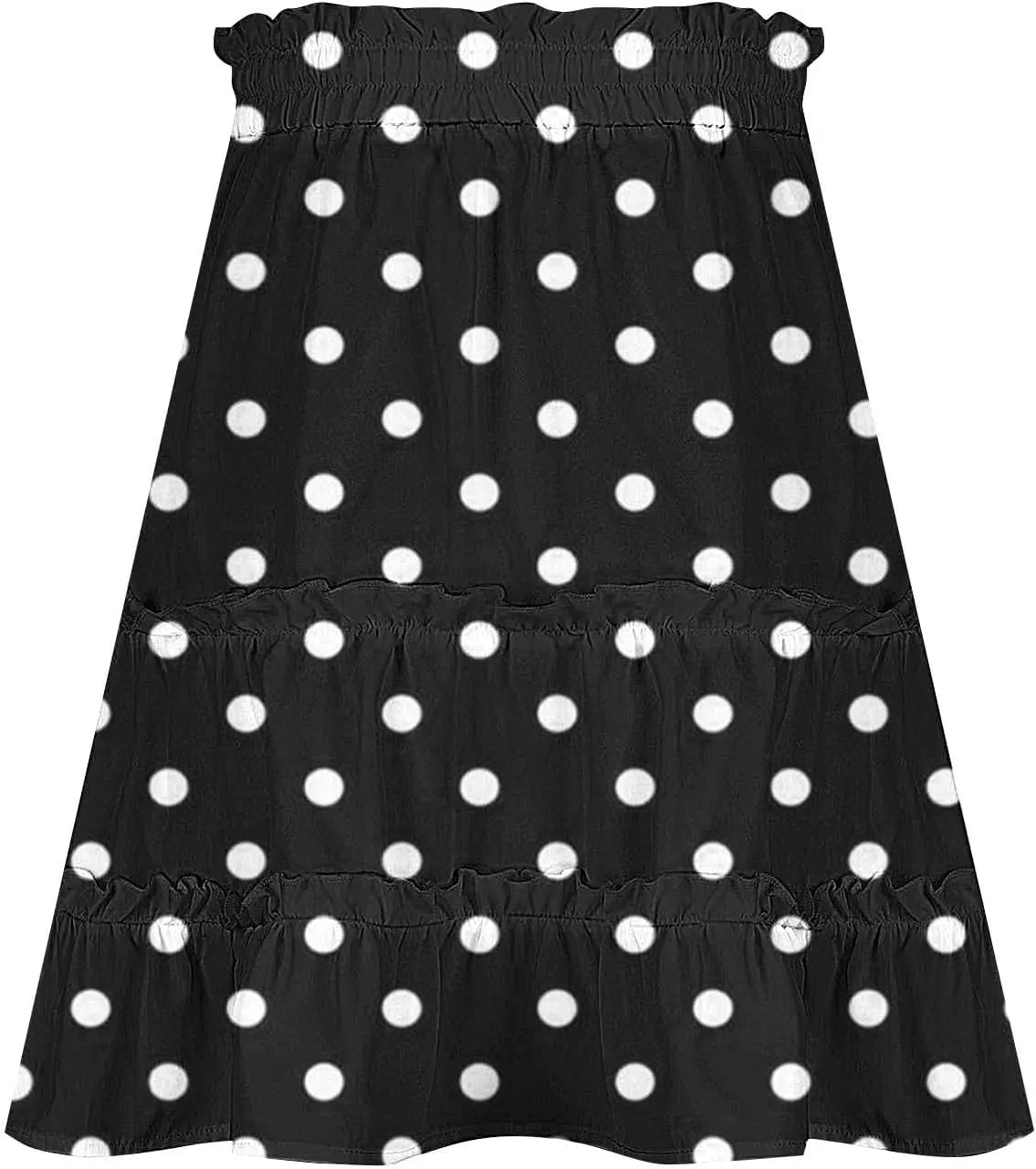 Women's Mini Skirts Summer Floral High Waist Ruffle Drawstring Tie Polka Dots Short Skirt Flowy Beach Skirts