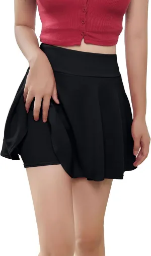 Women's Skirts Mini Skirt Skater Skirt Tutu Skirts with Shorts Stretchy Flared Cute Flowy Outfit