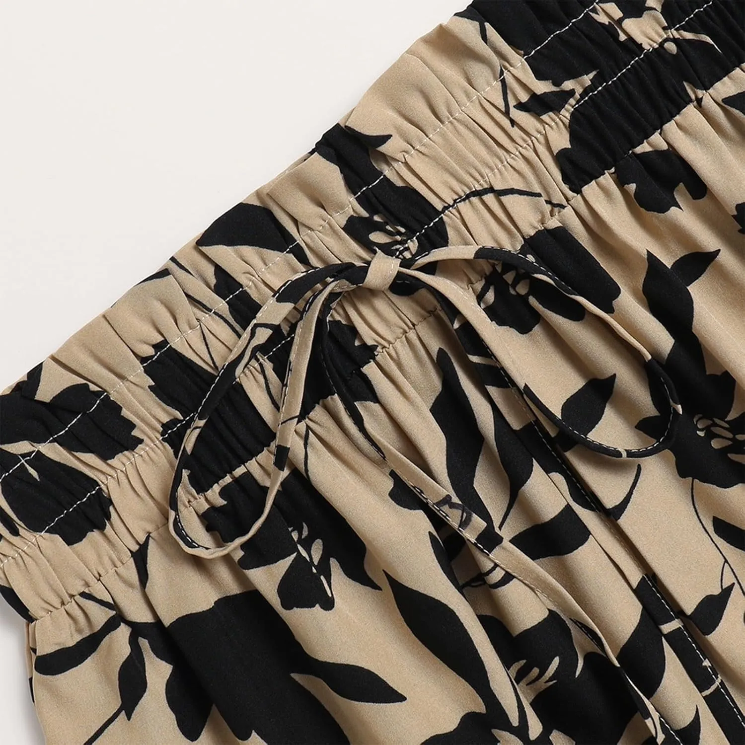 Women's Skirts Women's Summer Comfy Tiered Elastic High Waisted Skirts Casual Floral Print A Line Skirt