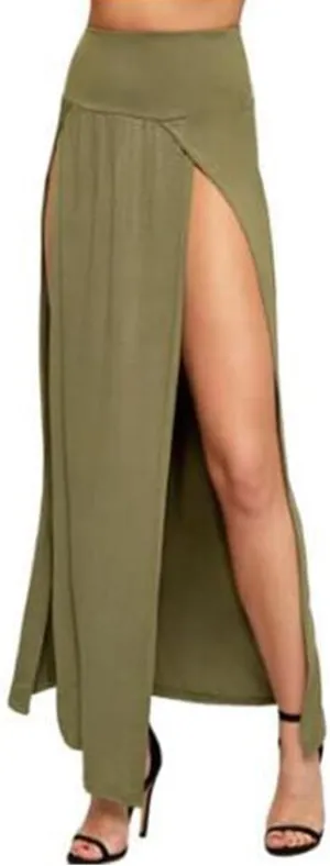 Womens Slit Skirt Floral Boho Long Skirts Tie Up Waist Summer Beach Wrap Cover Up Maxi Skirt Sexy Holiday Party Dresses